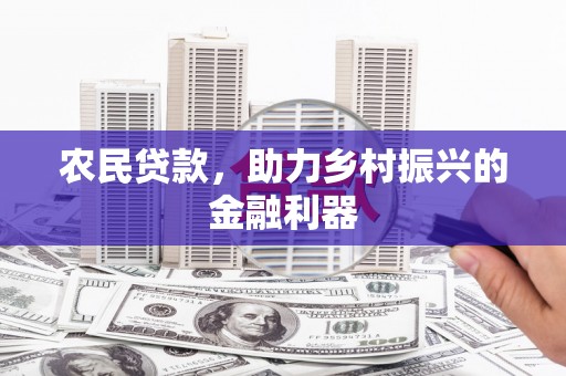 康乐农民贷款，助力乡村振兴的金融利器