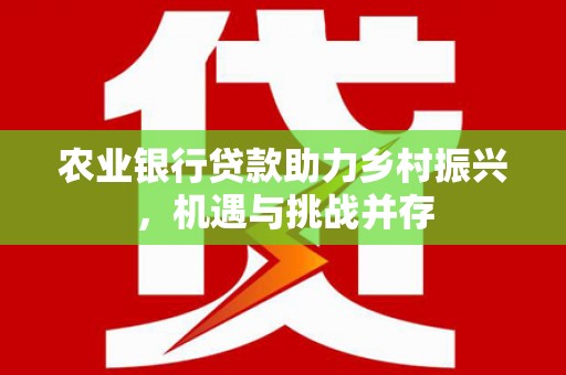康乐农业银行贷款助力乡村振兴，机遇与挑战并存
