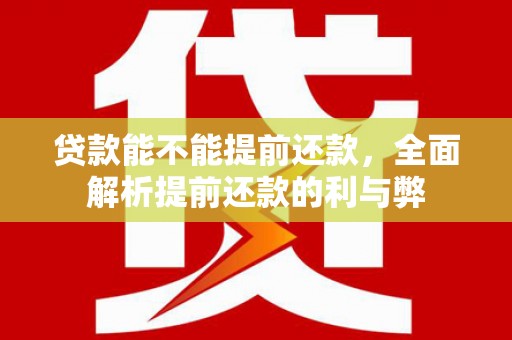 康乐贷款能不能提前还款，全面解析提前还款的利与弊