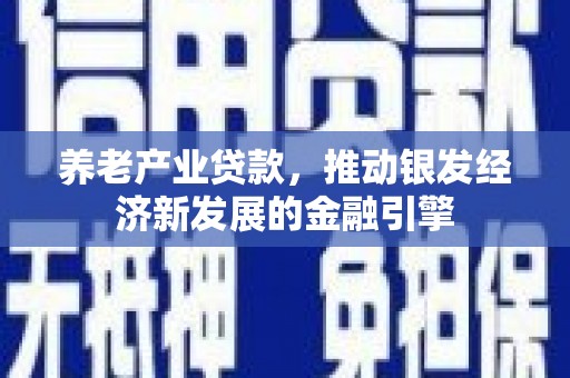 康乐养老产业贷款，推动银发经济新发展的金融引擎